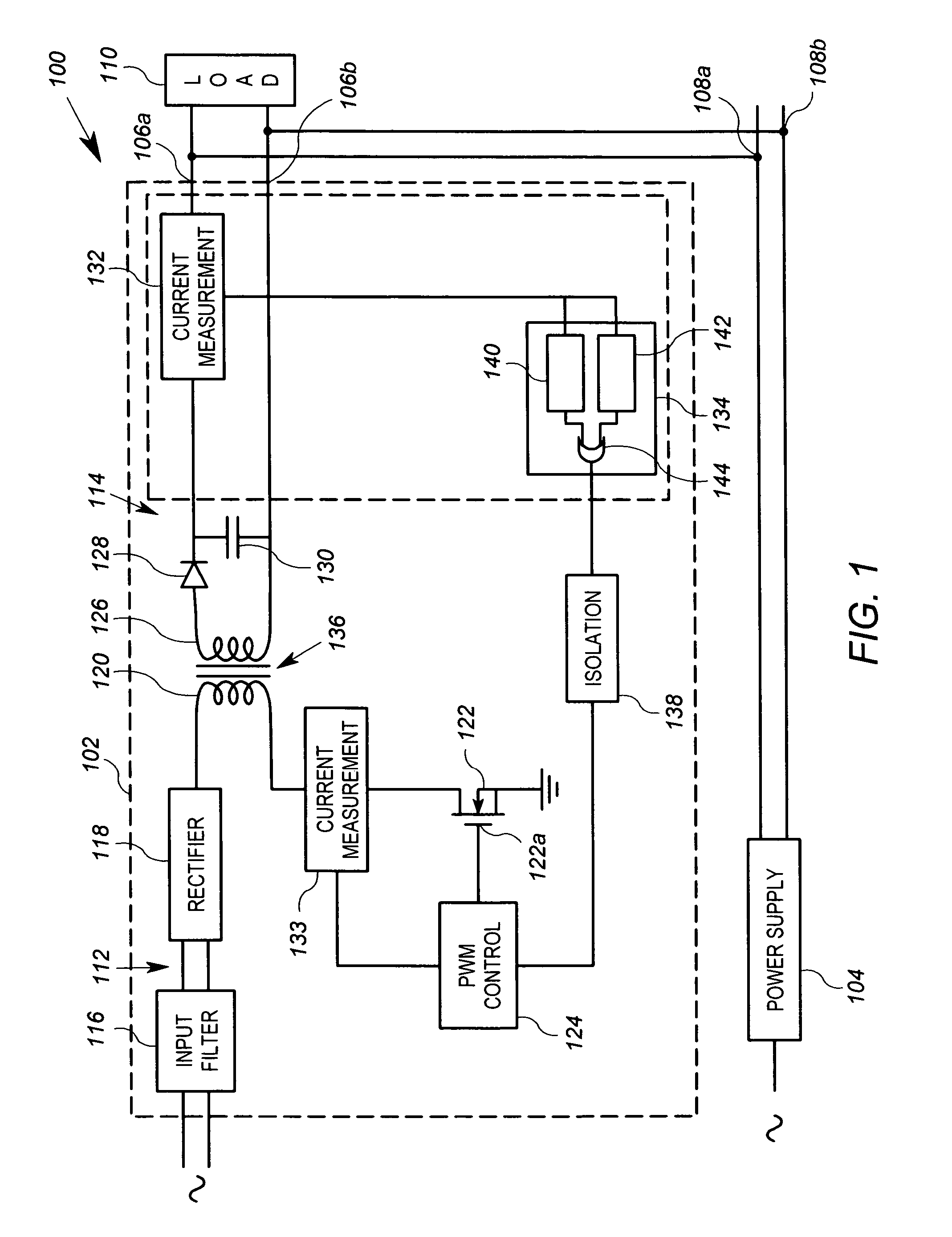 Switching power supply having dual current feedback