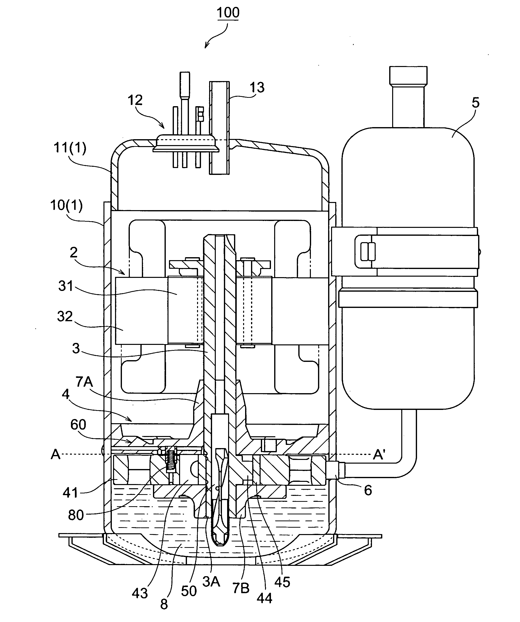 Hermetically sealed compressor