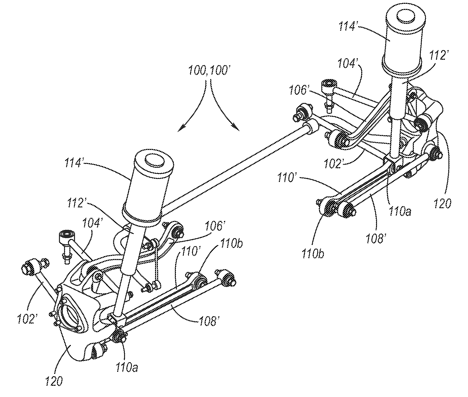 Decoupled 5-link independent rear suspension