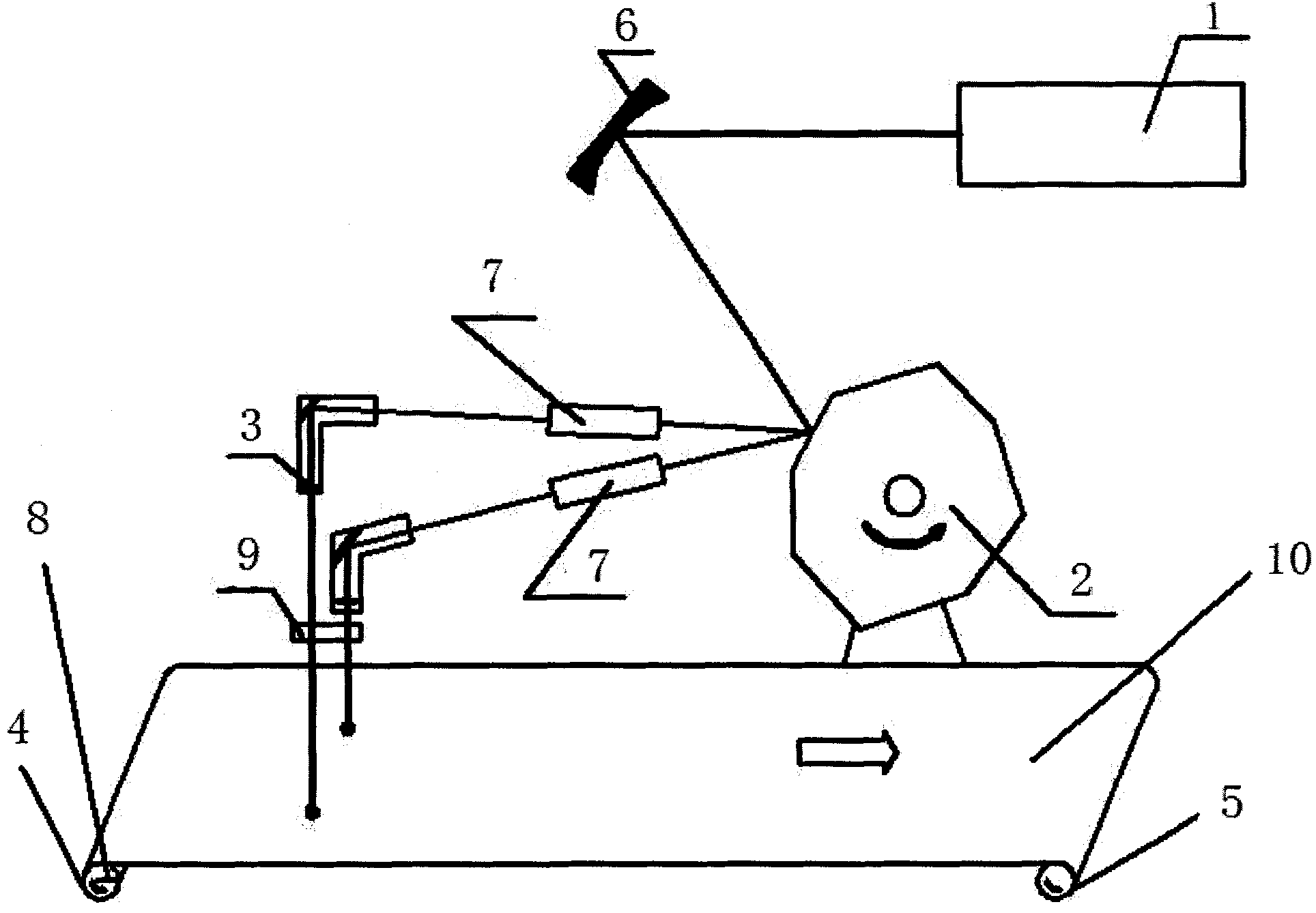 Focusing light spot oscillating type cigarette tipping paper laser boring method and device