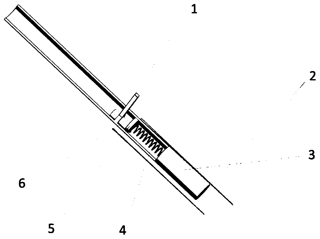 Simple small projectile launcher enabling projectile to obliquely enter water at medium and low speeds