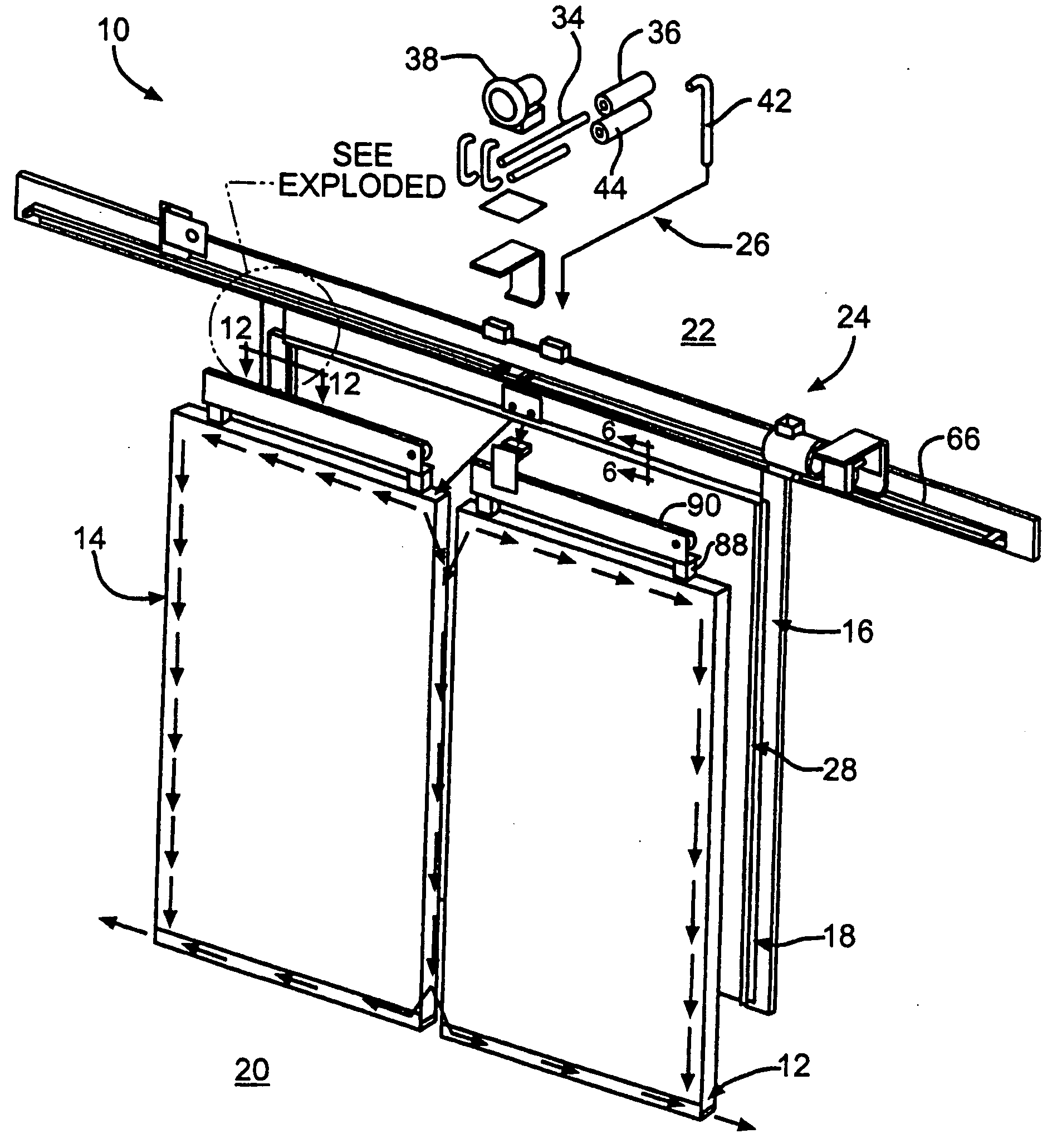 Air heated, flexible door panel