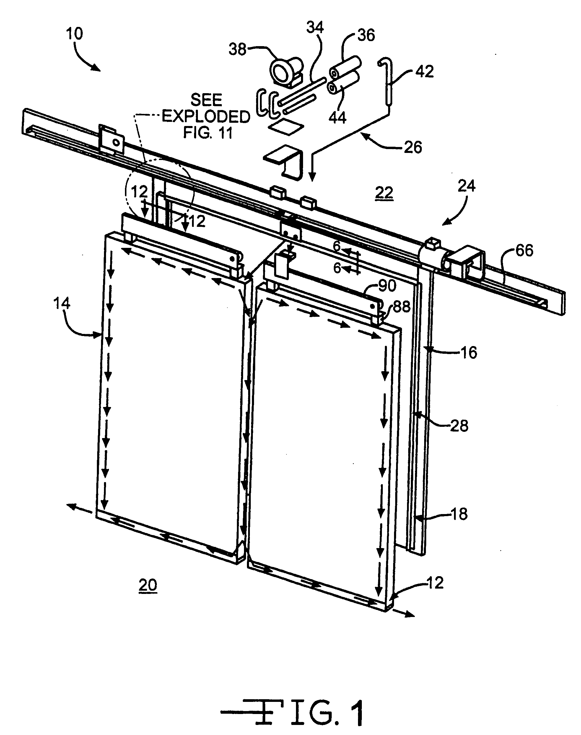 Air heated, flexible door panel