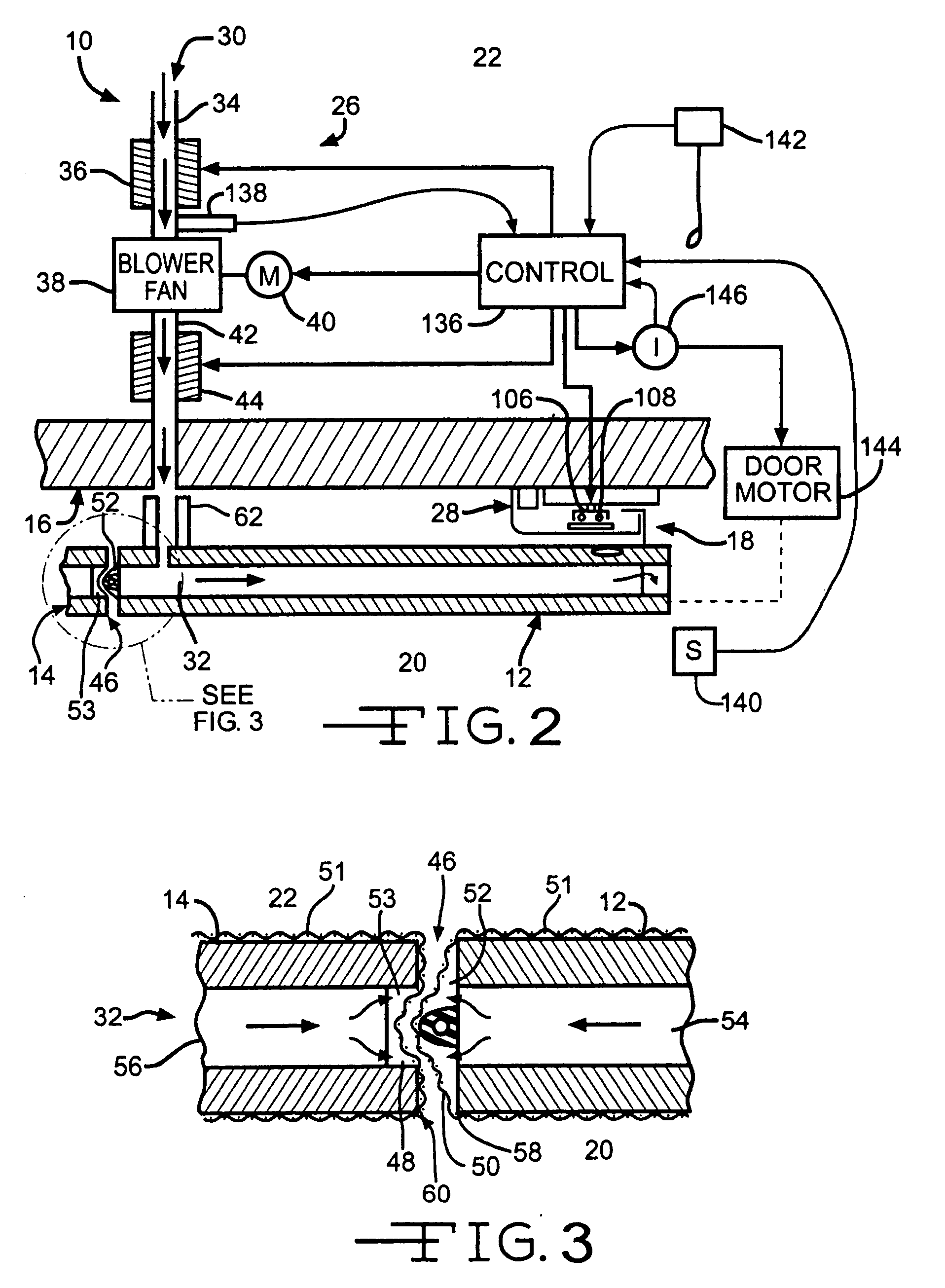 Air heated, flexible door panel