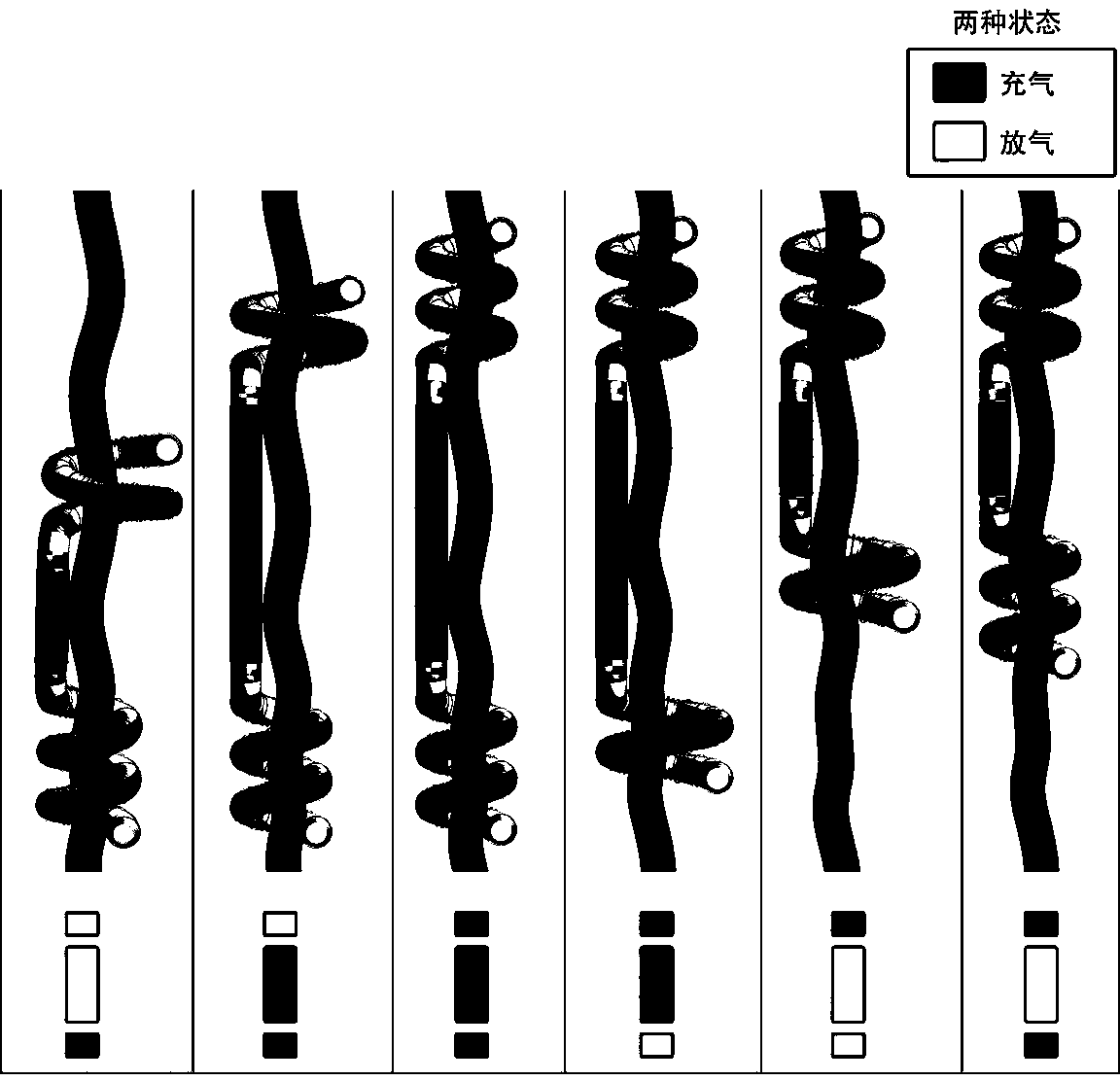 Imitation snake soft-bodied rod-climbing robot and application thereof