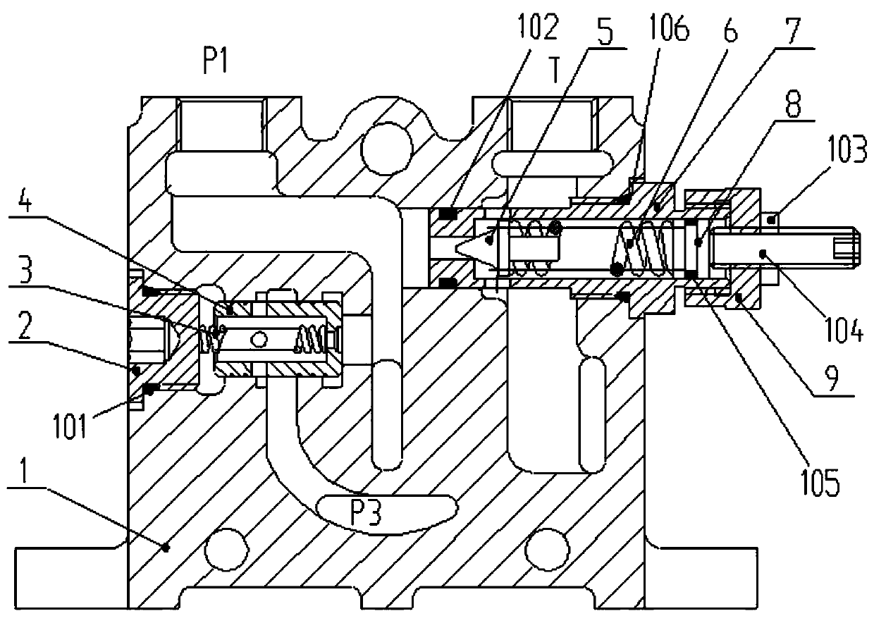 an oil inlet valve