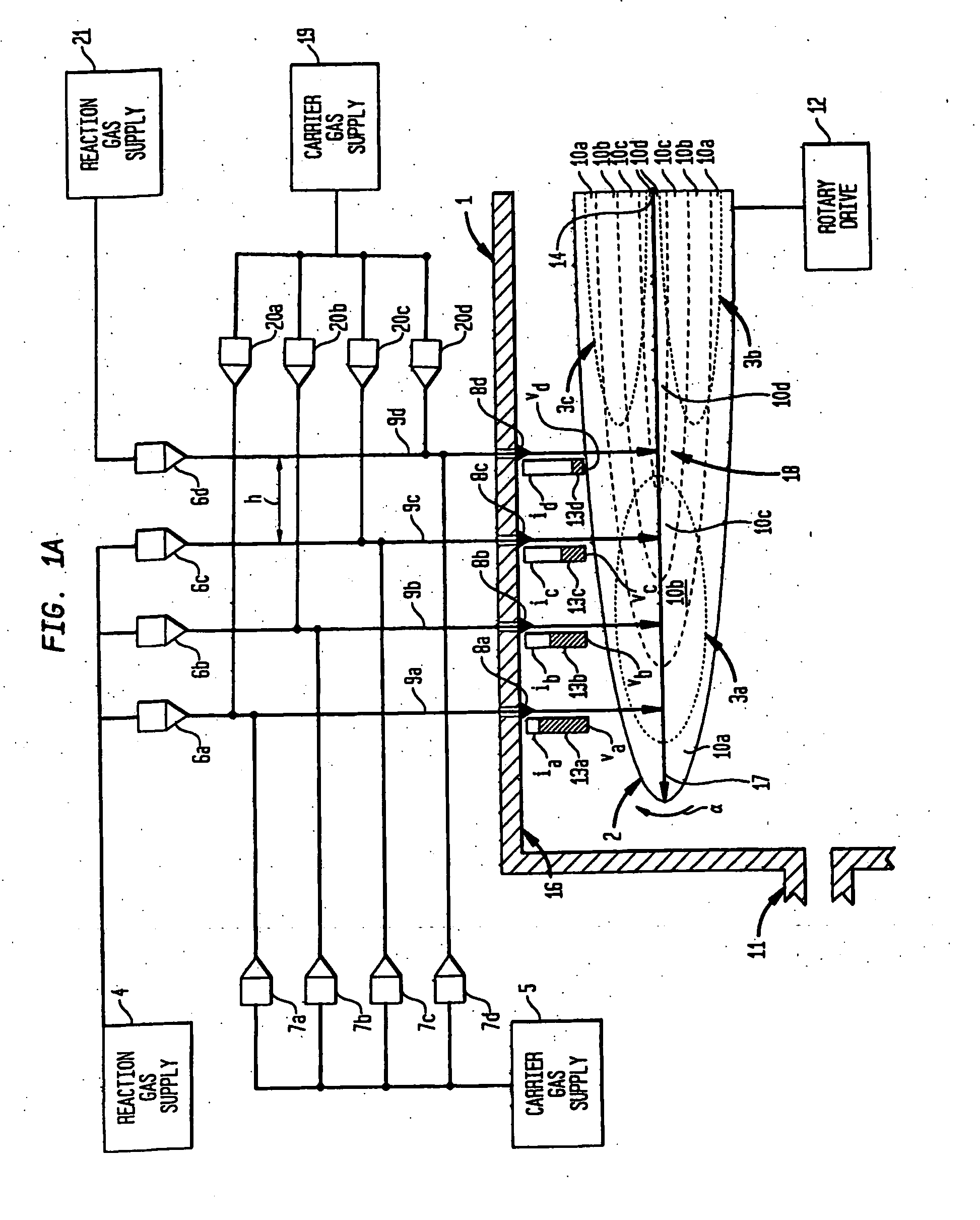 Density-matching alkyl push flow for vertical flow rotating disk reactors