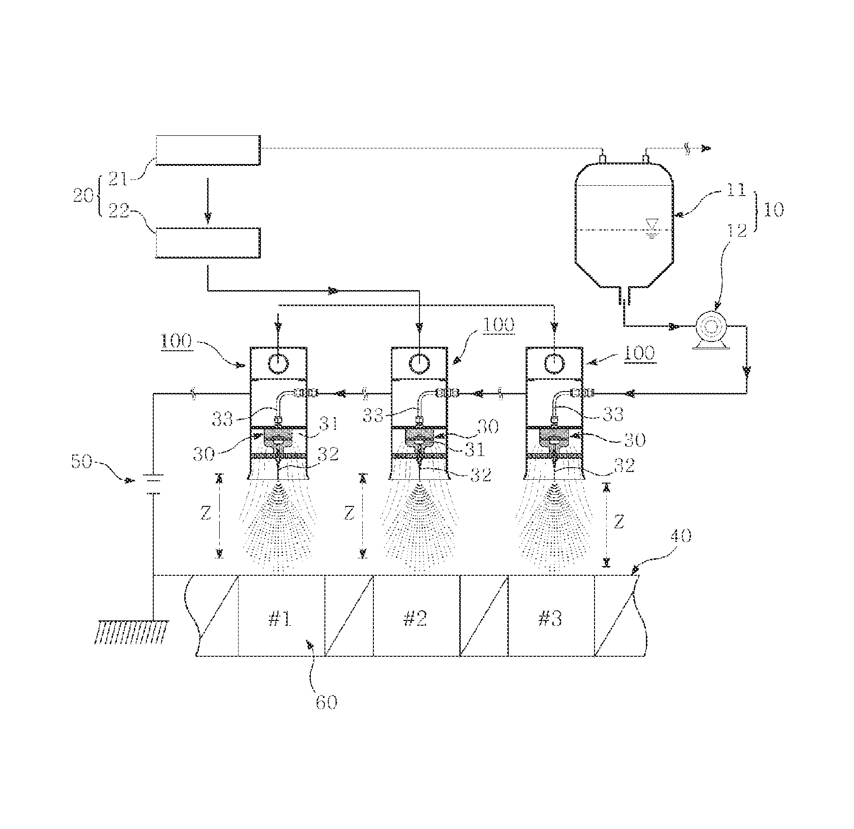 Electrospinning apparatus for producing nanofibres and capable of adjusting the temperature and humidity of a spinning zone