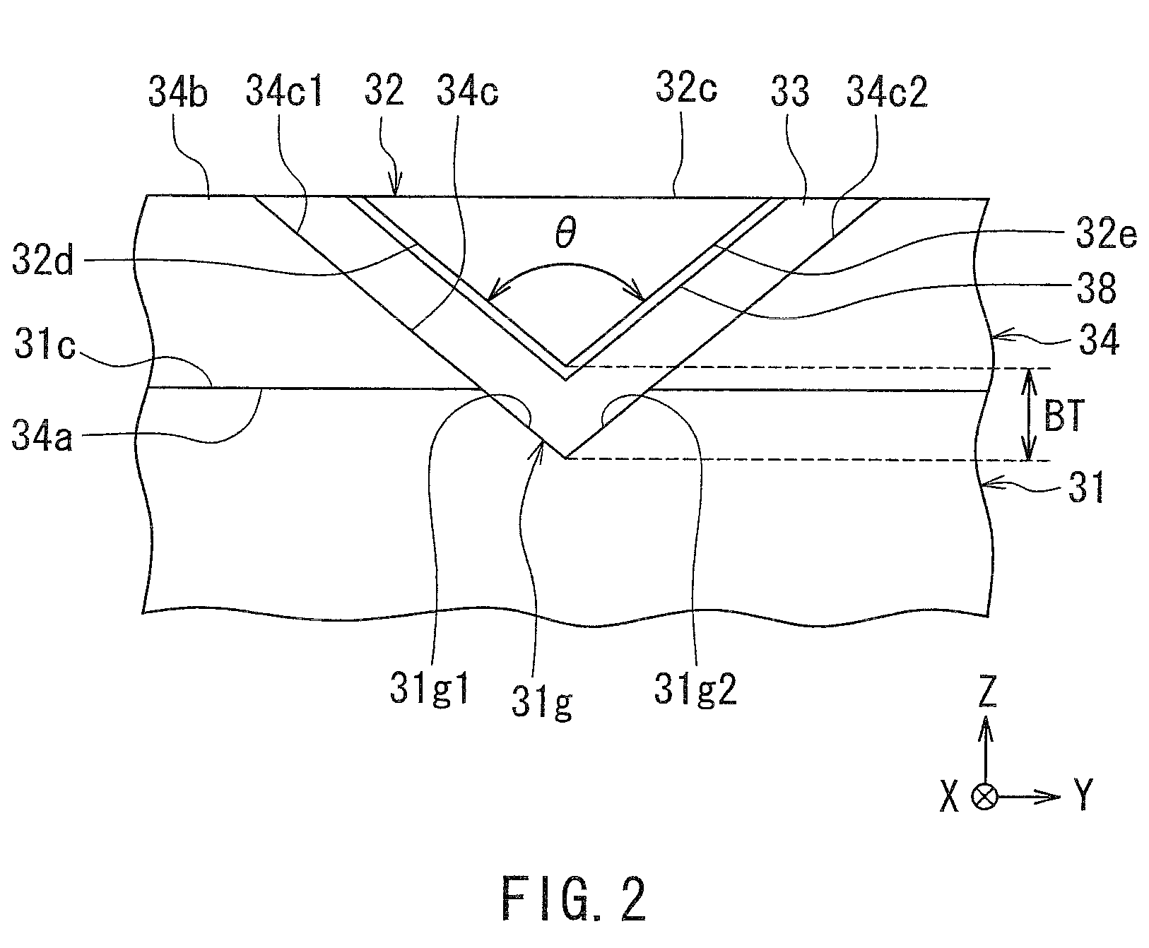 Near-field light generating device including near-field light generating element disposed over waveguide with buffer layer and adhesion layer therebetween