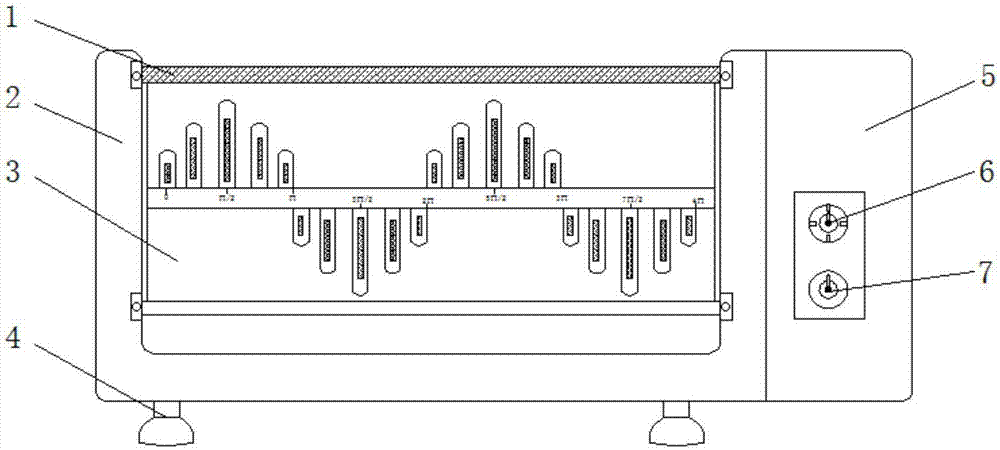 Sinusoidal wave demonstrating device with adjustable playing speed