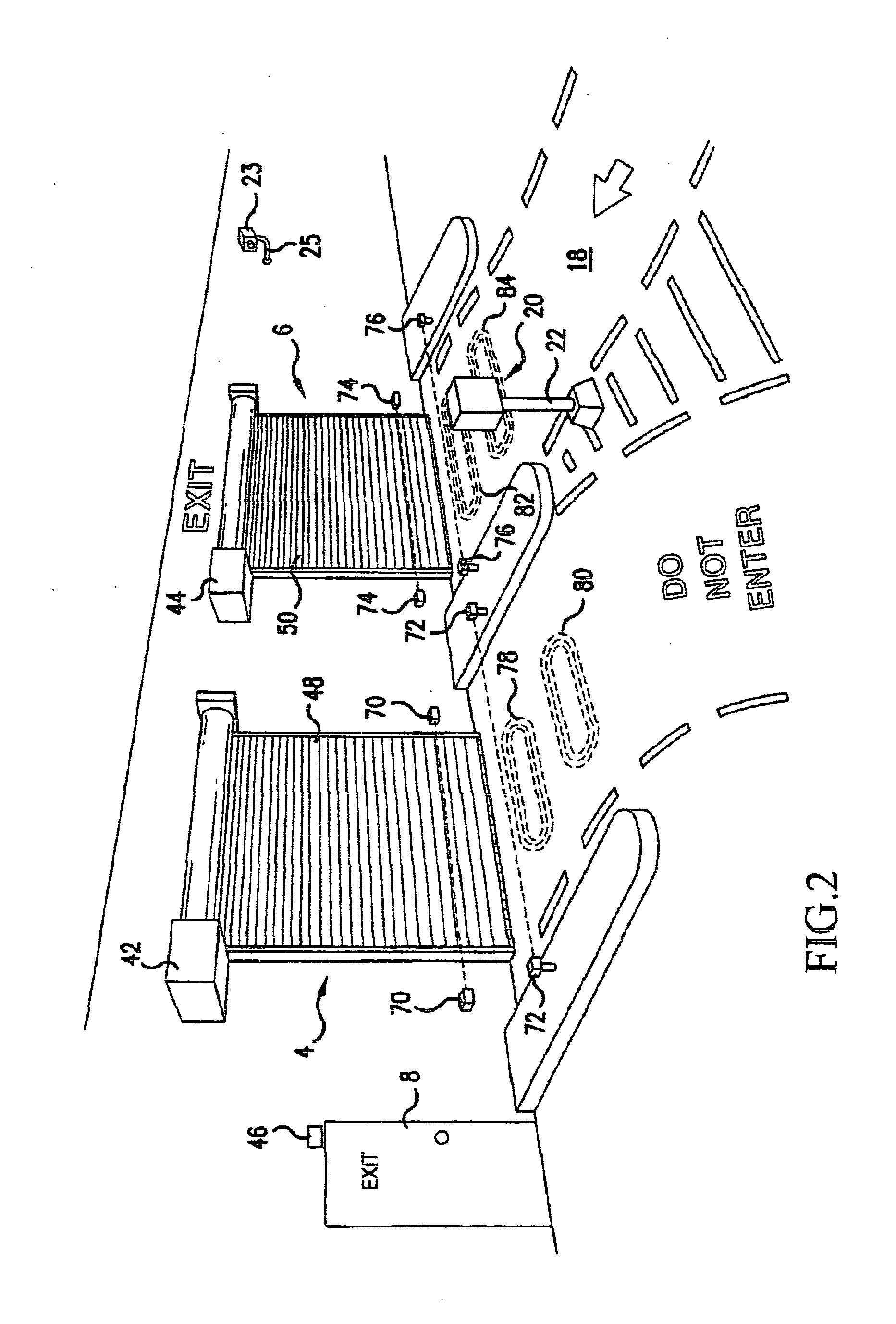 Management and control system for a designated functional space having at least one portal