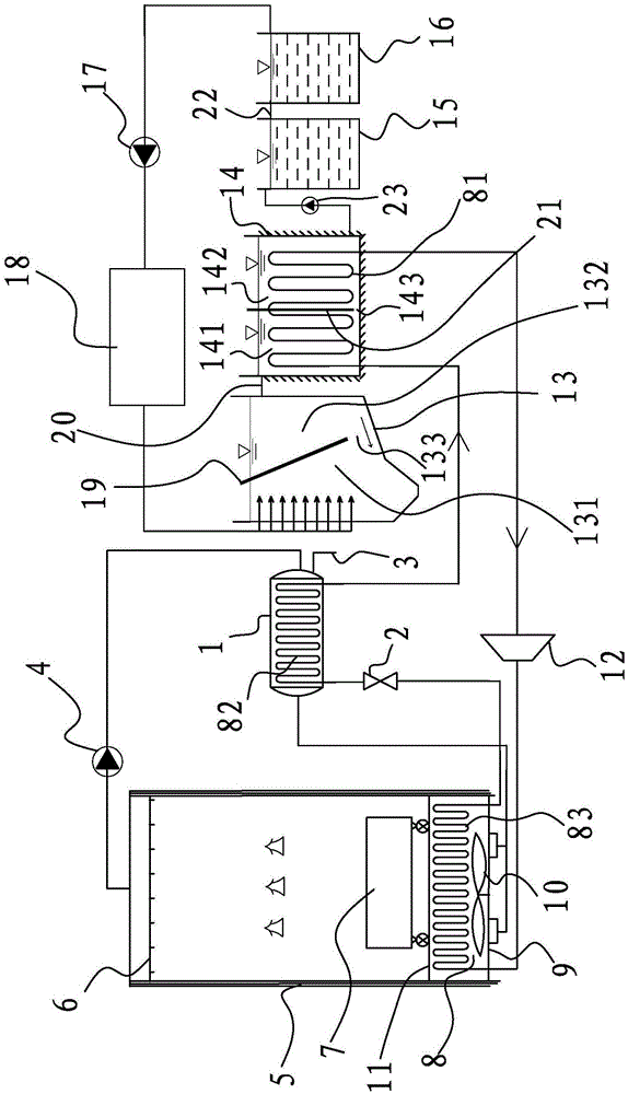 Heat pump drying system adopting industrial circulating water as heat source