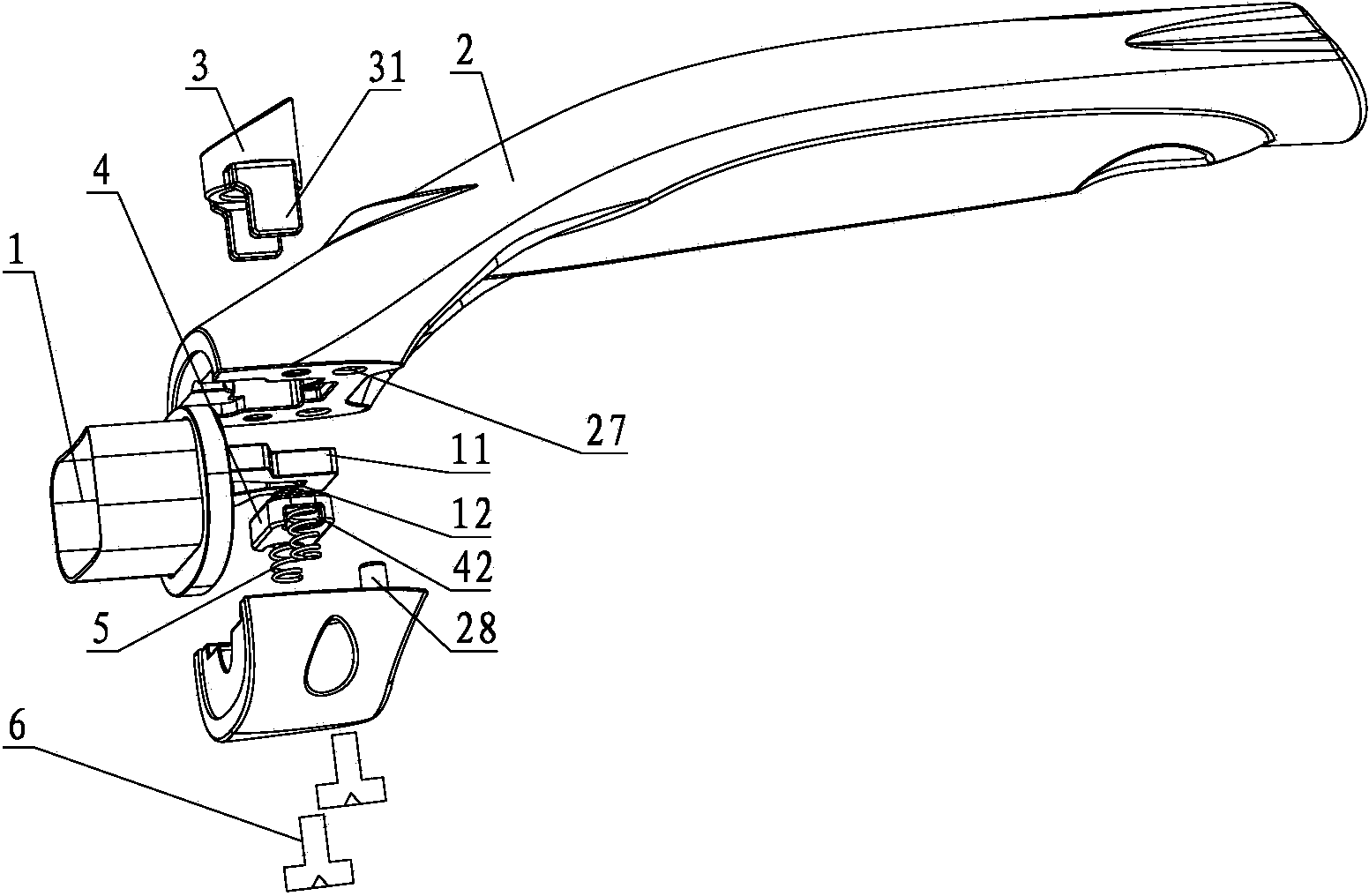 Pressing-type detachable cooker handle