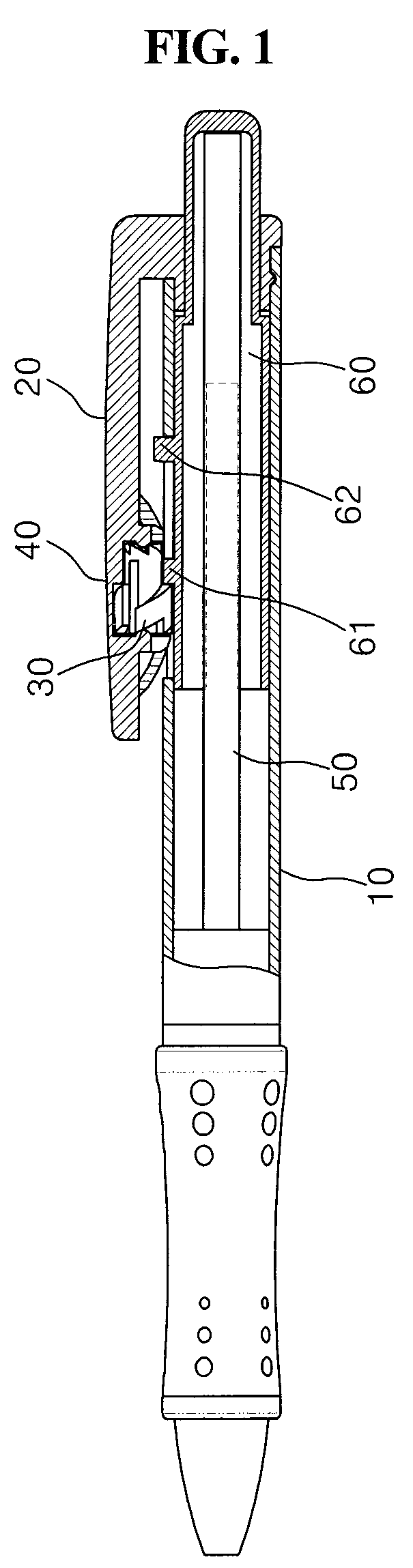 Safety knock-type writing instrument