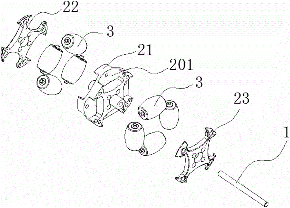 Omni wheel of floor sweeping robot