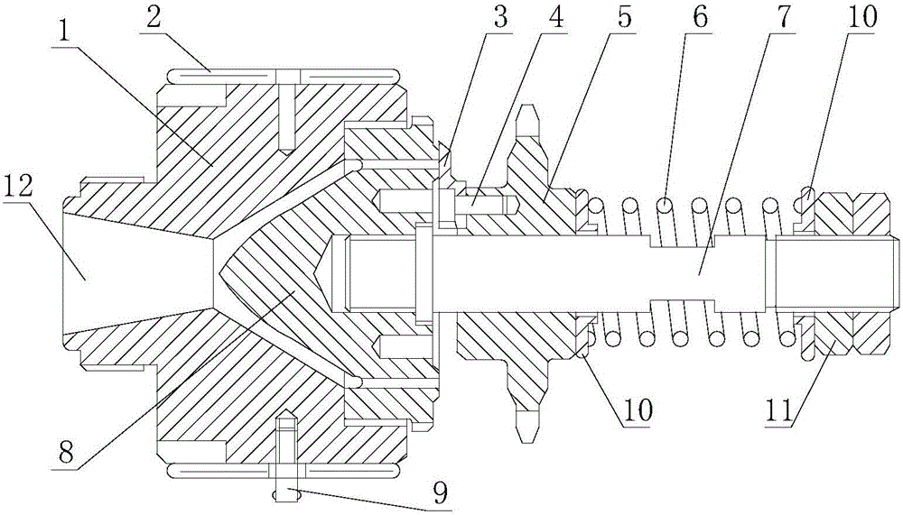 Novel plastic grain hot cutting machine head