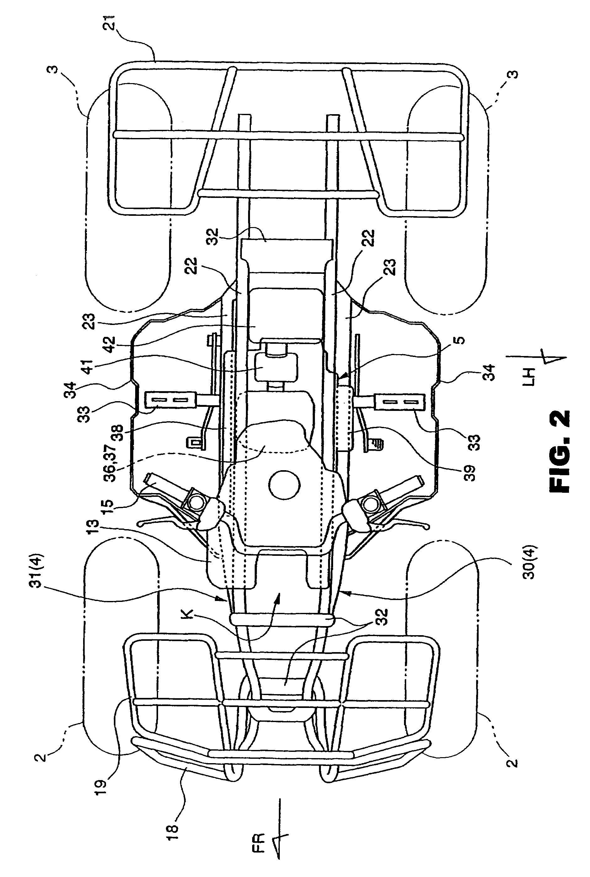 Fuel injection system for a saddle ride type four-wheel vehicle