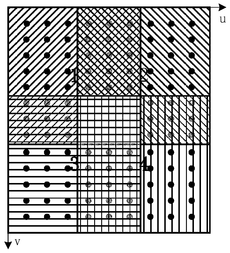 Large-view-field head-mounted display equipment distortion correction method based on multi-angle sampling