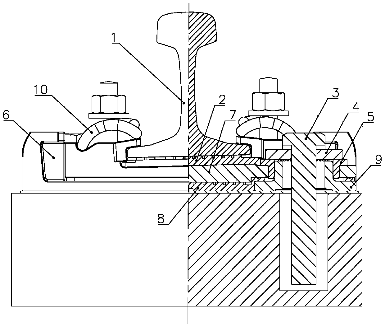 Rail damping fastener