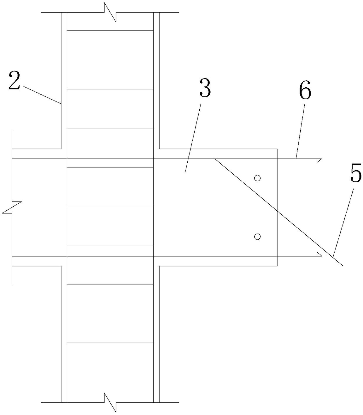 Beam column integral prefabricated joint with rigid template support at connecting position and construction method of beam column integral prefabricated joint