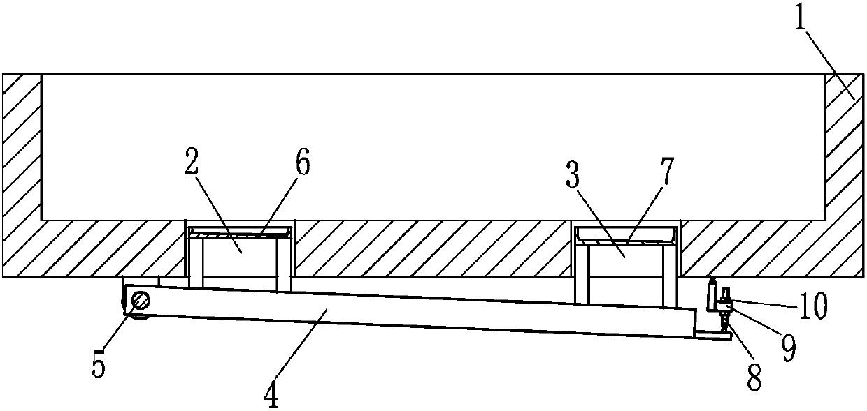 Ballast bed precast slab production mold with ultrahigh adjustment support