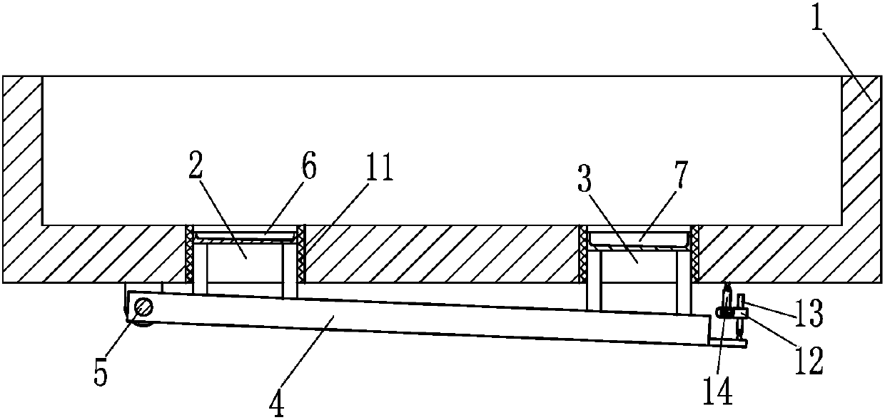 Ballast bed precast slab production mold with ultrahigh adjustment support