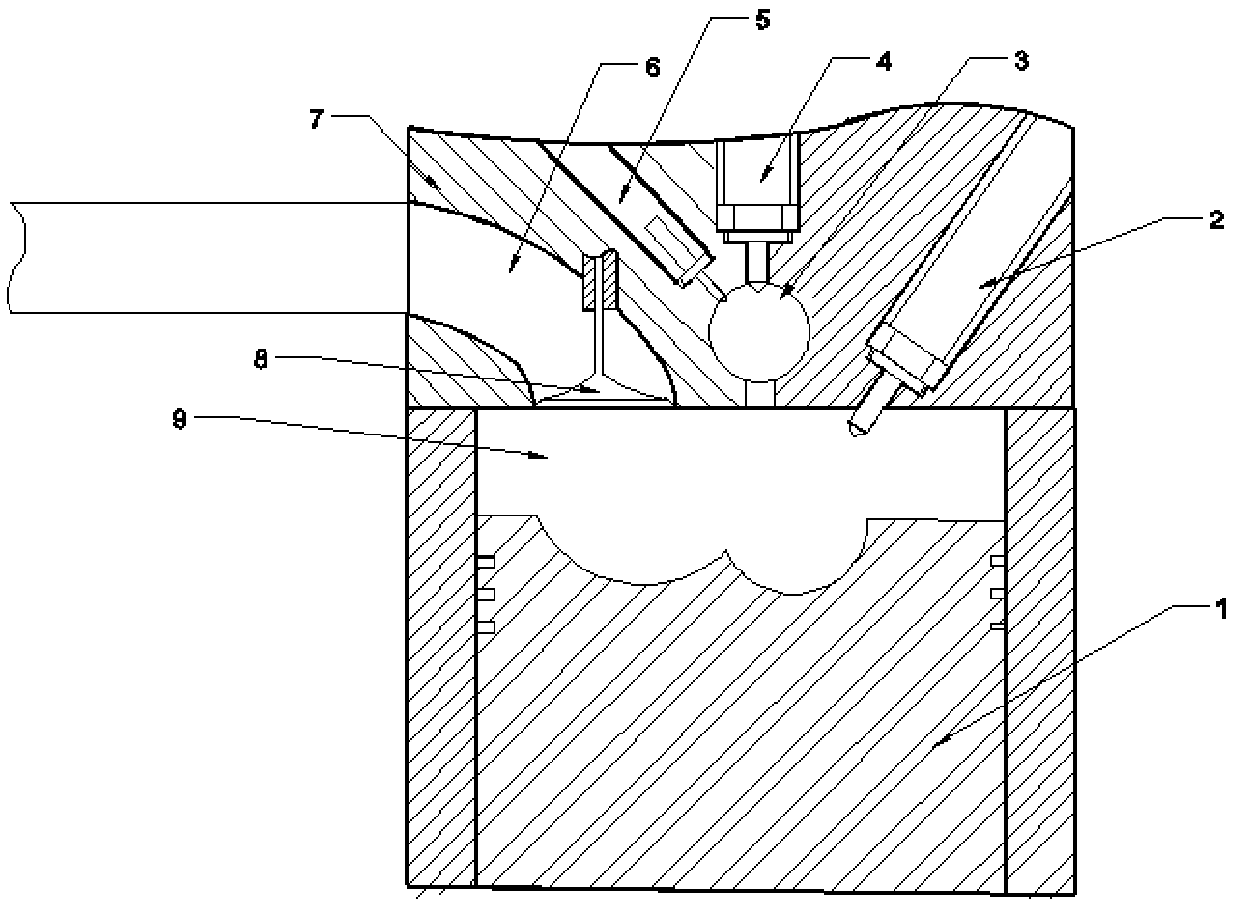 Combustion organization method with multiple injection, low pressure air feed in pre-combustion chamber and micro spray ignition of diesel oil for natural gas engine