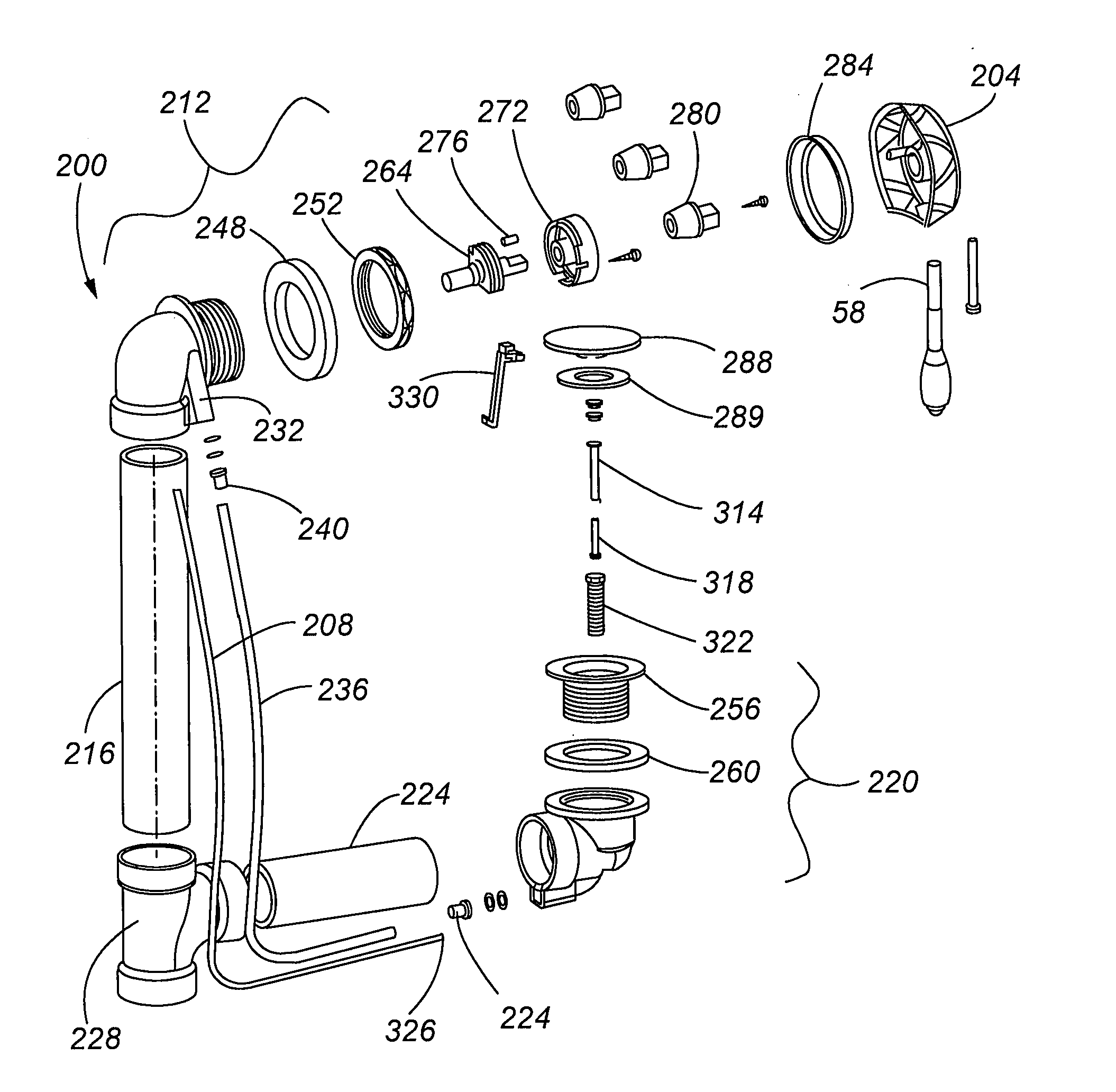 Cable actuated drain