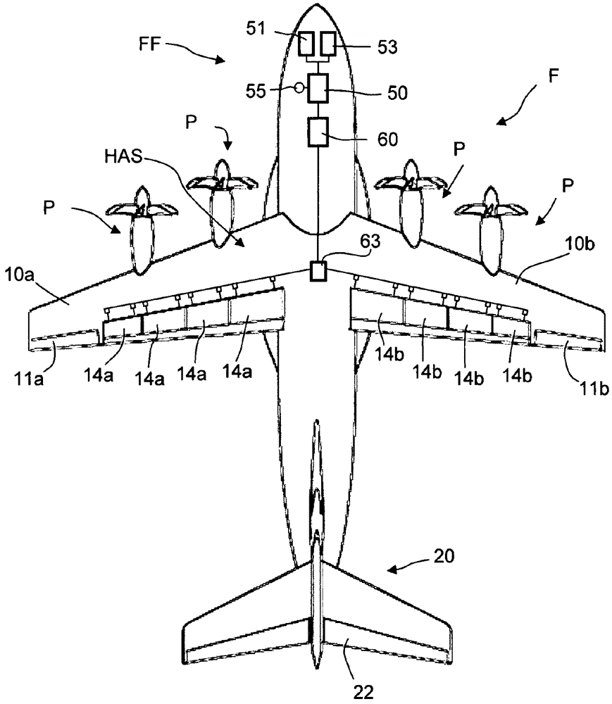 High lift system for aircraft, aircraft system and propeller aircraft with high lift system