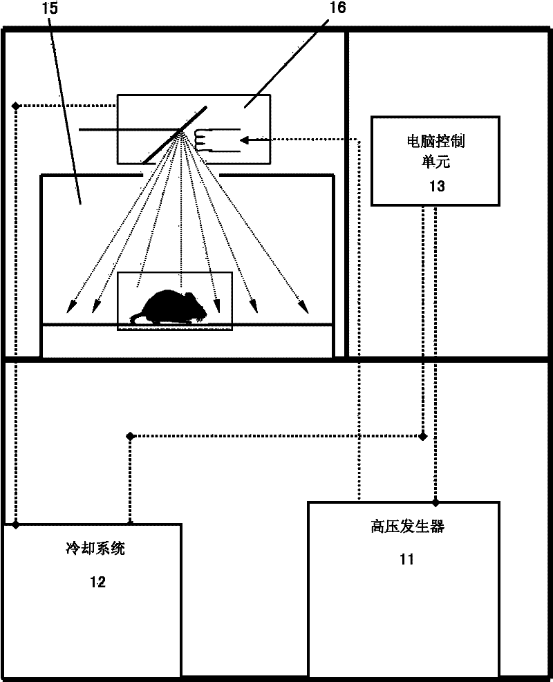 Biological irradiation device of high energy X-rays