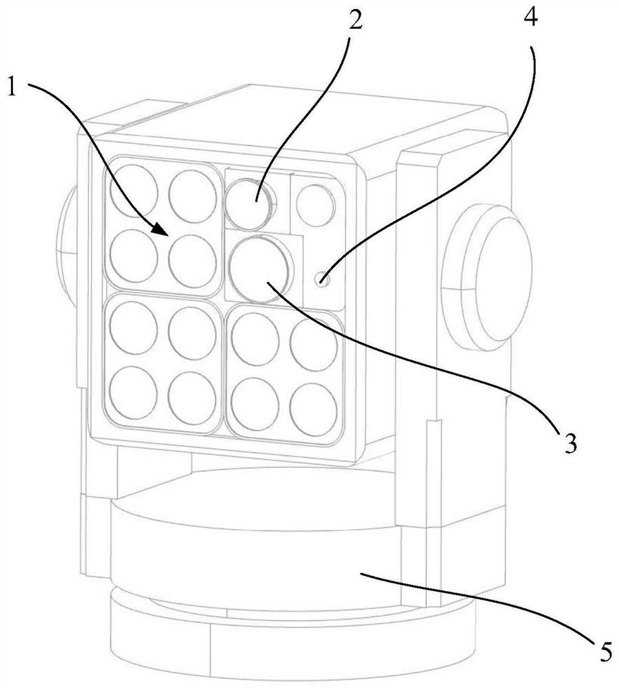 Array beam emission and imaging integrated device, system and method of use