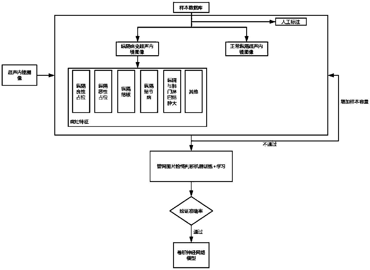 Longitudinal partition ultrasonic endoscope image real-time auxiliary diagnosis system and method based on deep learning