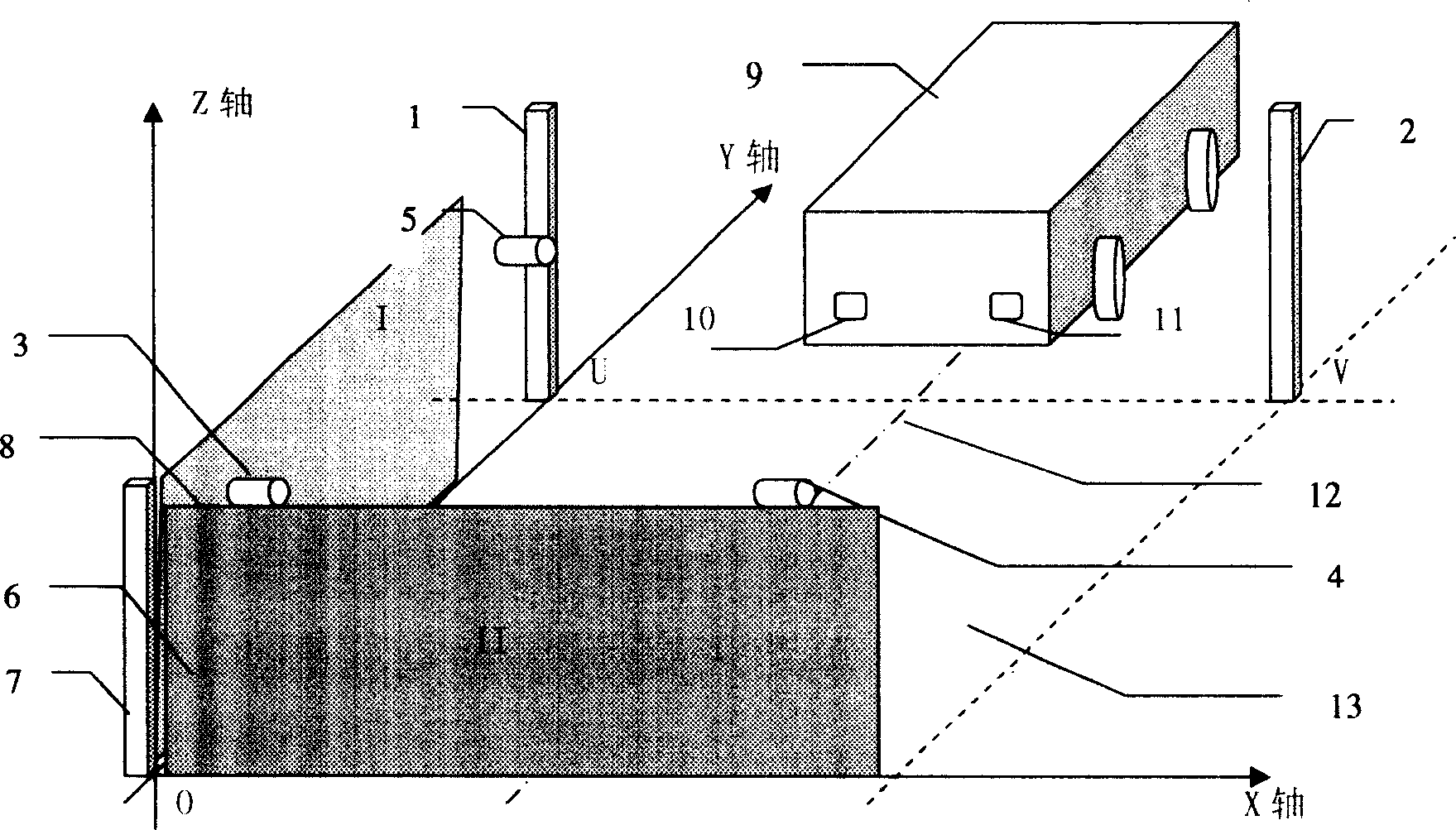 Motor vehicle head light detector and detection method