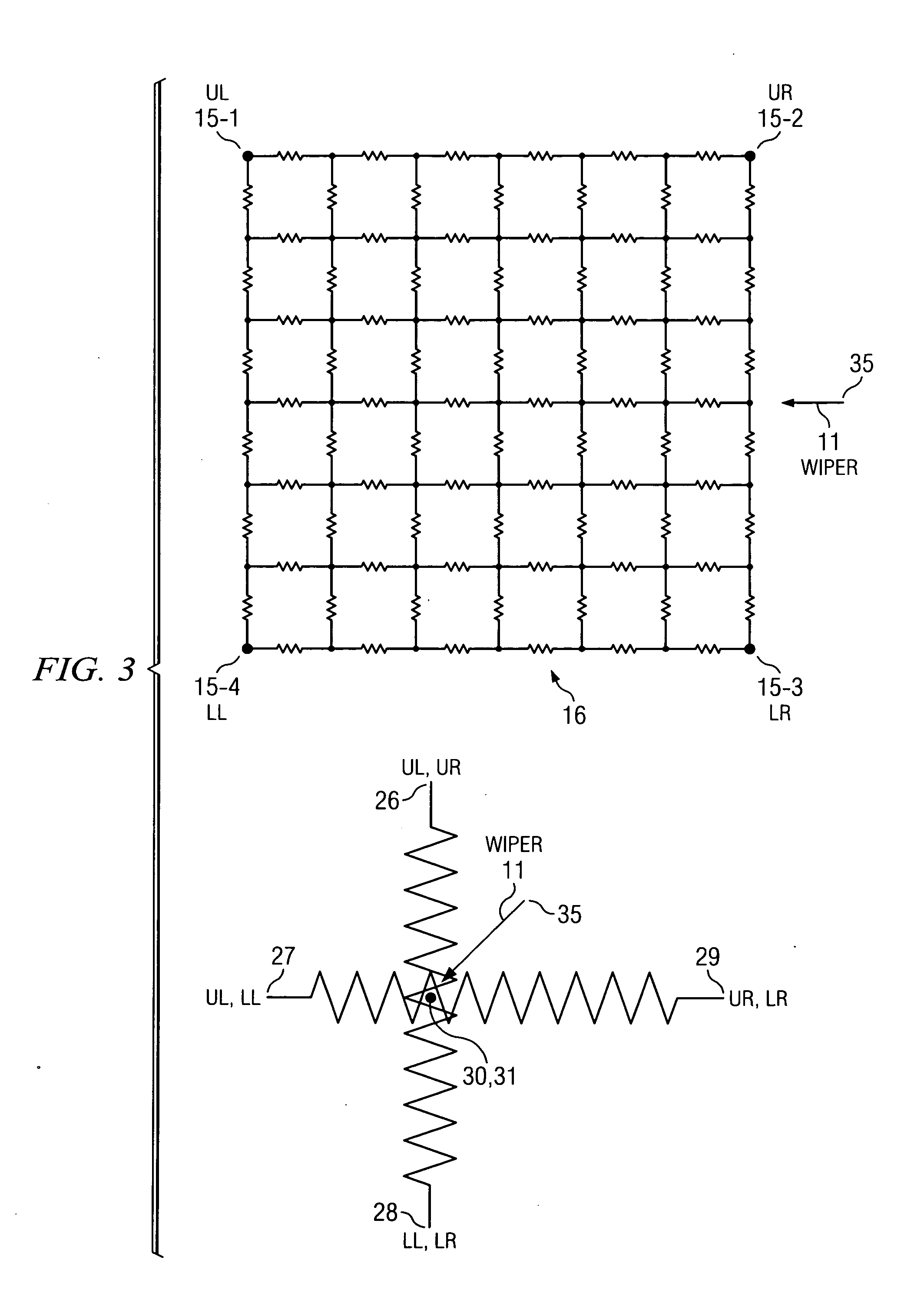 5-Wire resistive touch screen pressure measurement circuit and method