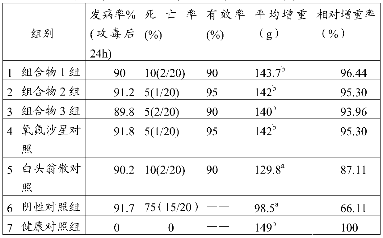 A traditional Chinese medicine composition for preventing and treating chicken colibacillosis and its preparation method and application