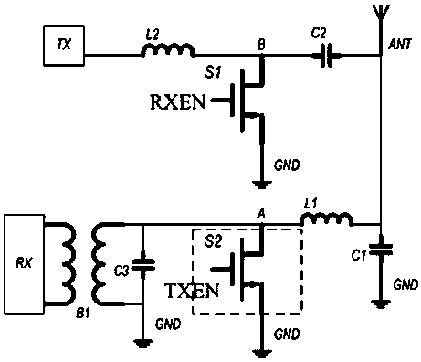 On-chip integrated transceiver matching network and method suitable for constant envelope non-linear modulation