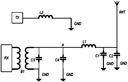 On-chip integrated transceiver matching network and method suitable for constant envelope non-linear modulation