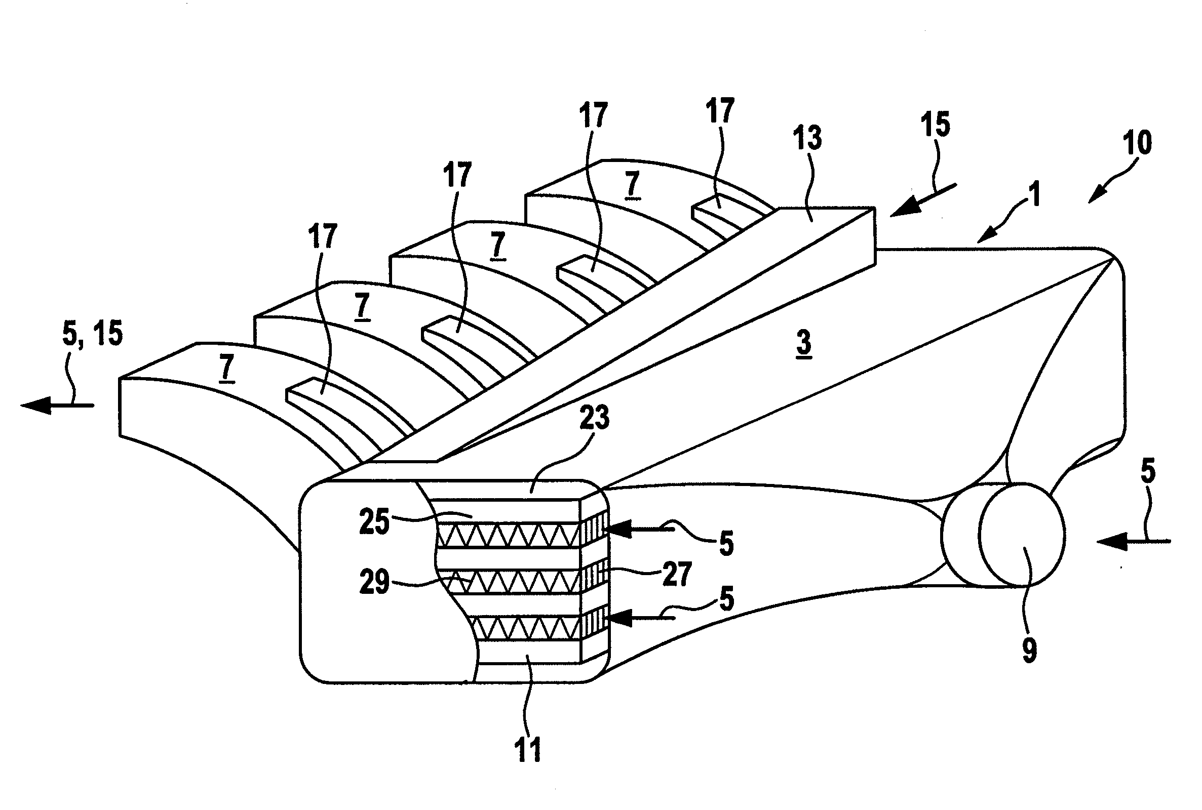 Charging fluid intake module and internal combustion engine