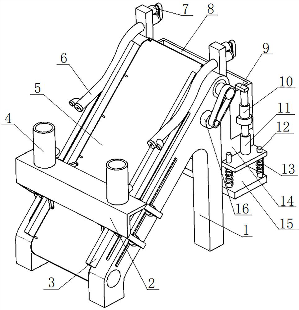 A feeding device for high molecular polymer cementitious material in a mixing station