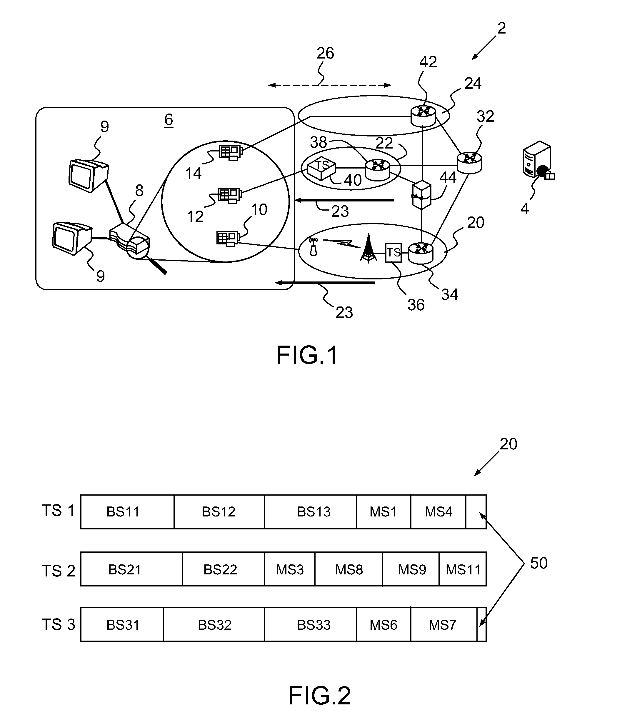 Management of the transmission of data streams over multiple networks