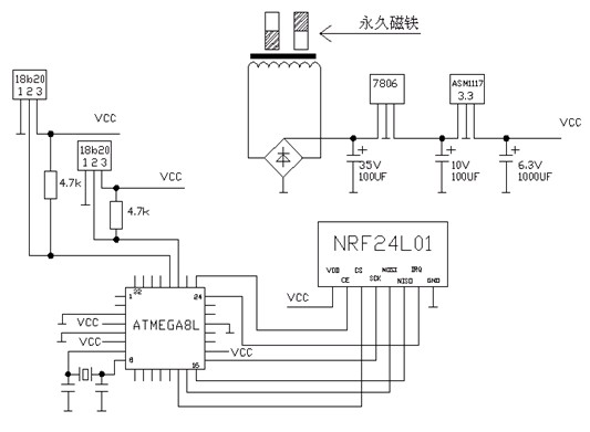 Wireless temperature measuring device for measuring temperature of inner ring during rotation of bearing