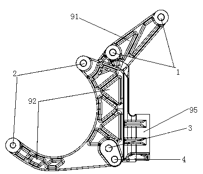 Integrated shock absorption type engine accessory bracket device