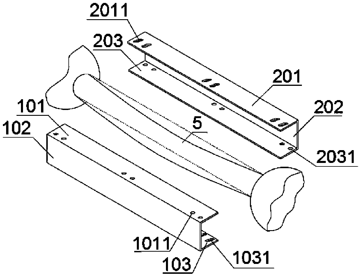 Reinforcement device and method for bent pressure rod