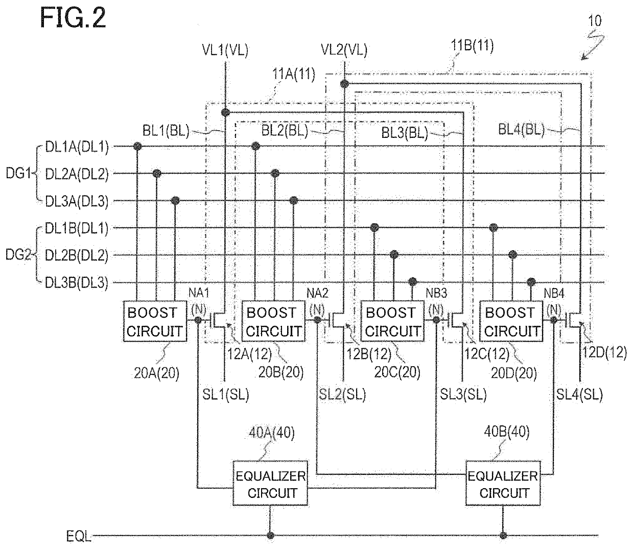 Active matrix substrate and display device