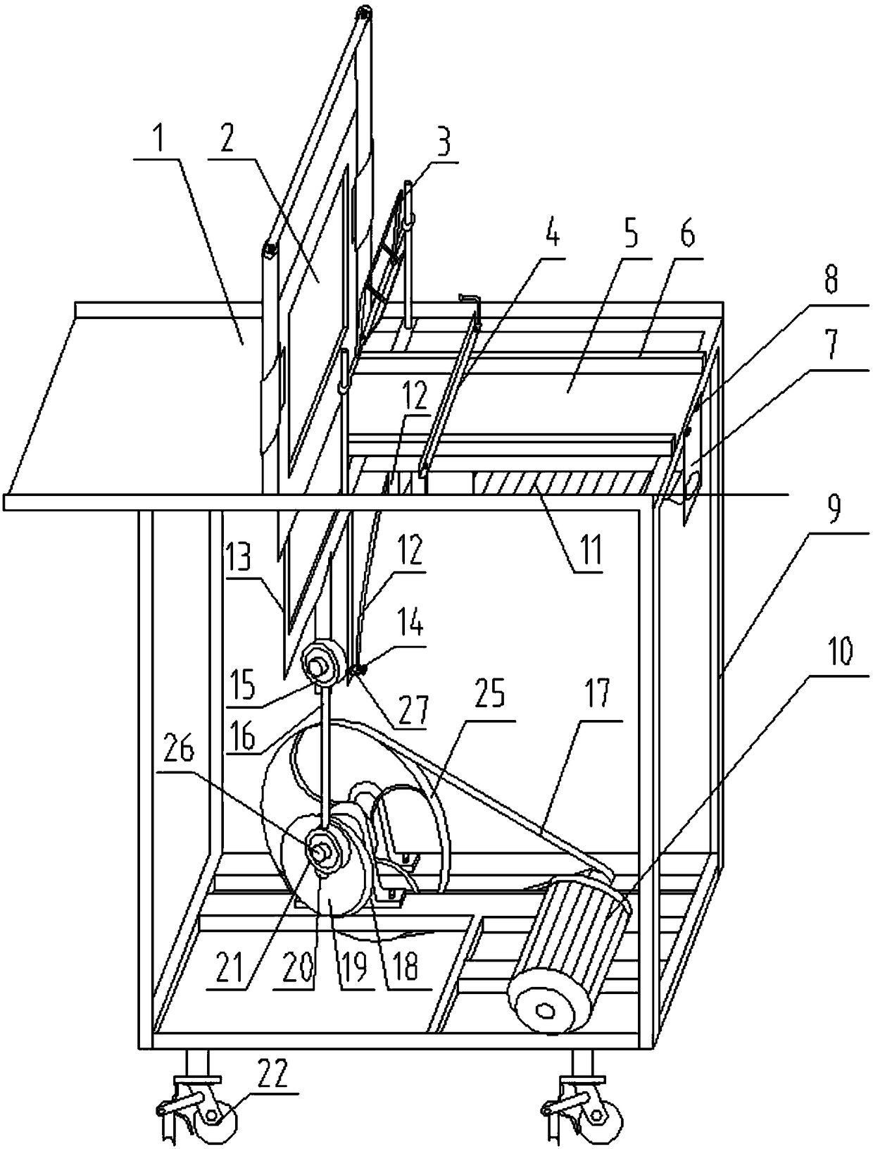 A semi-automatic strip food slicing device