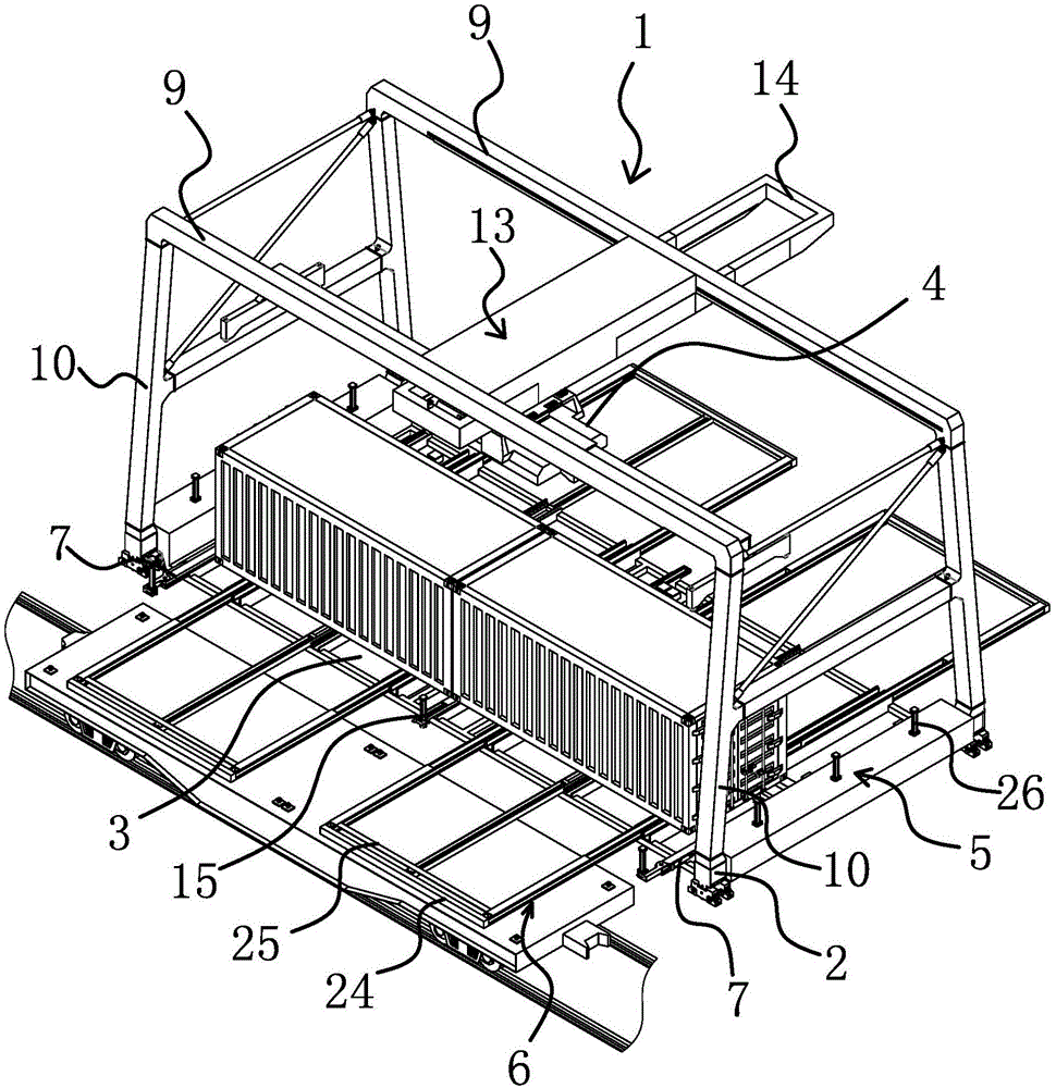 Loading and unloading system for container