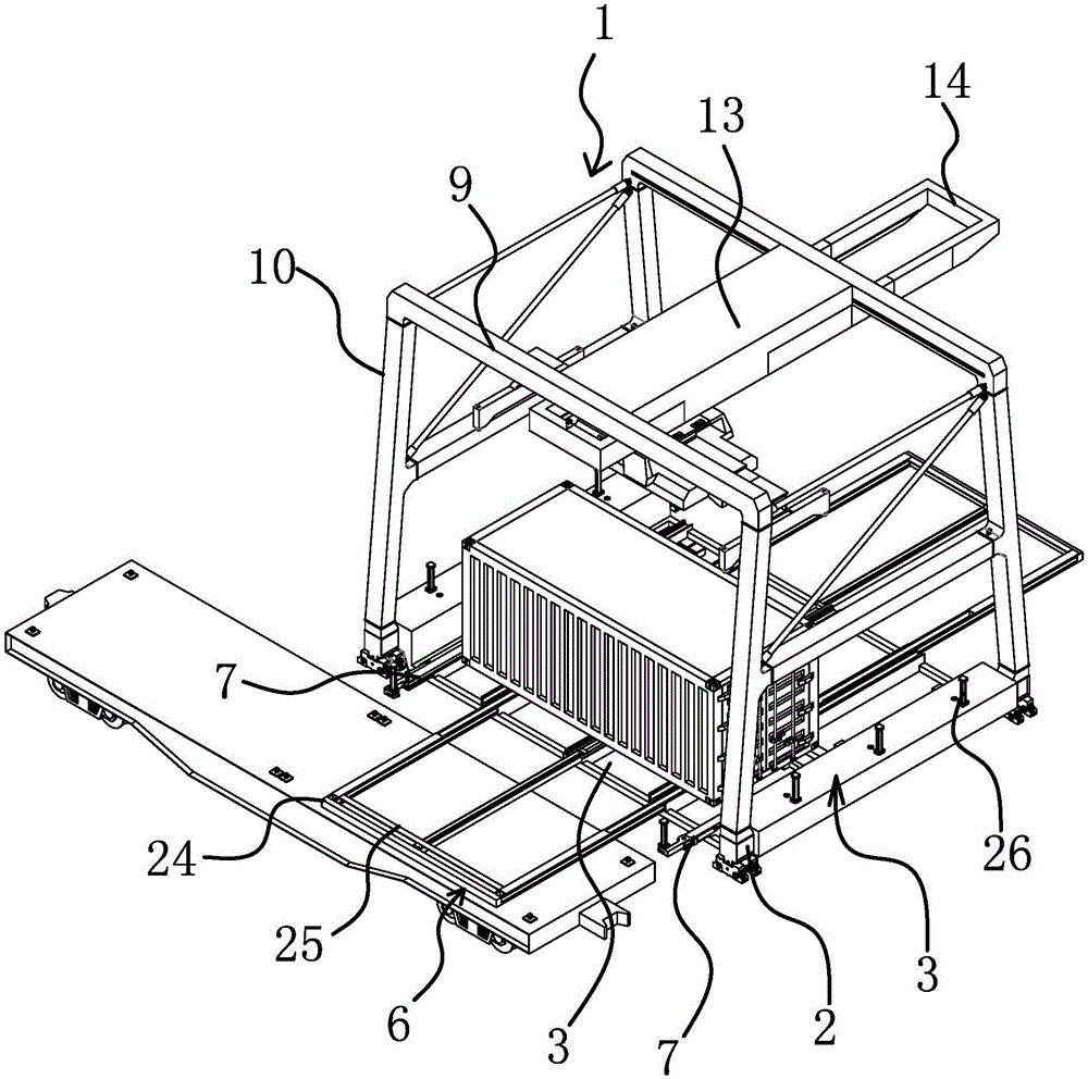 Loading and unloading system for container