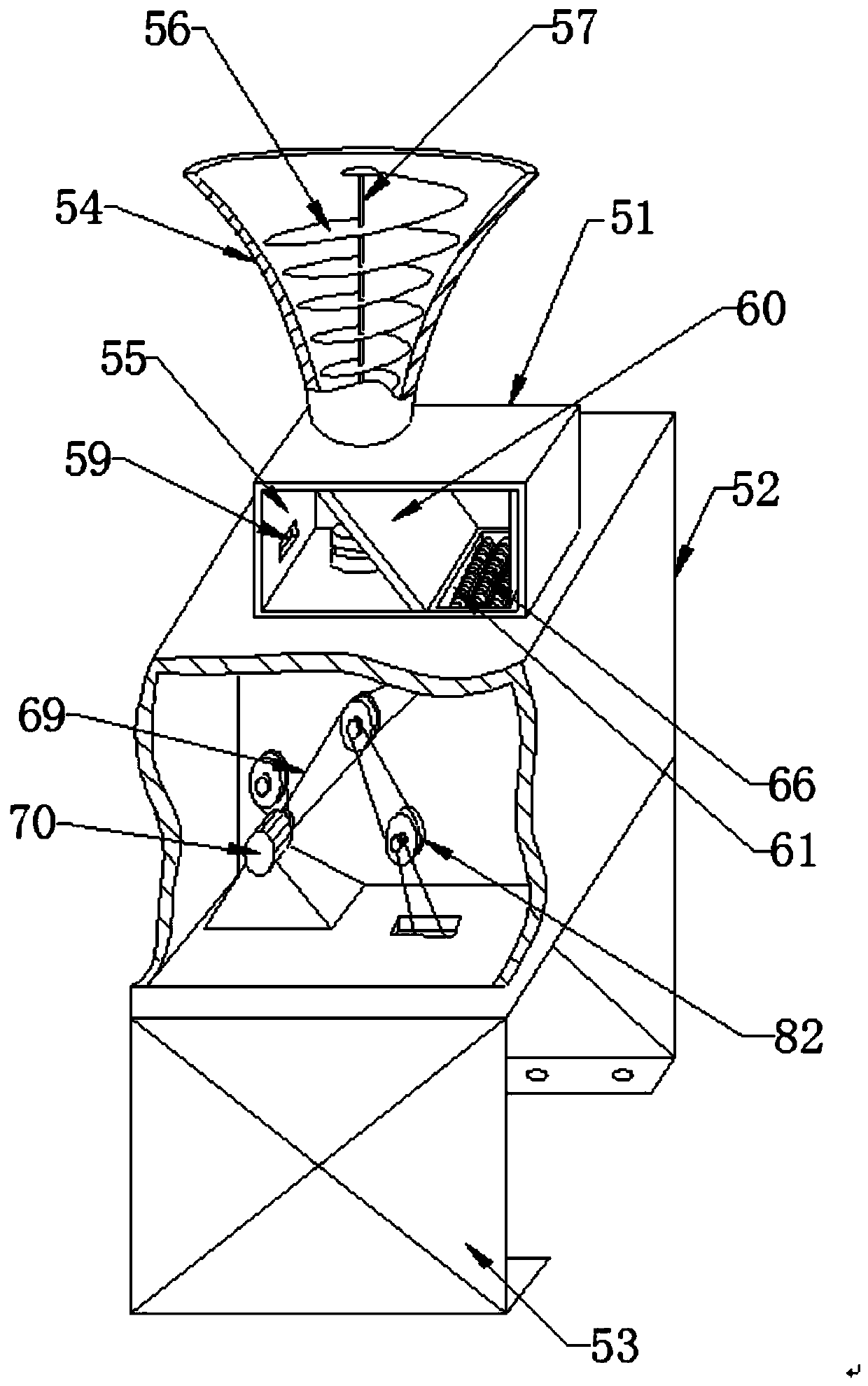 A traditional Chinese medicine conveying and mixing device with multiple crushing functions