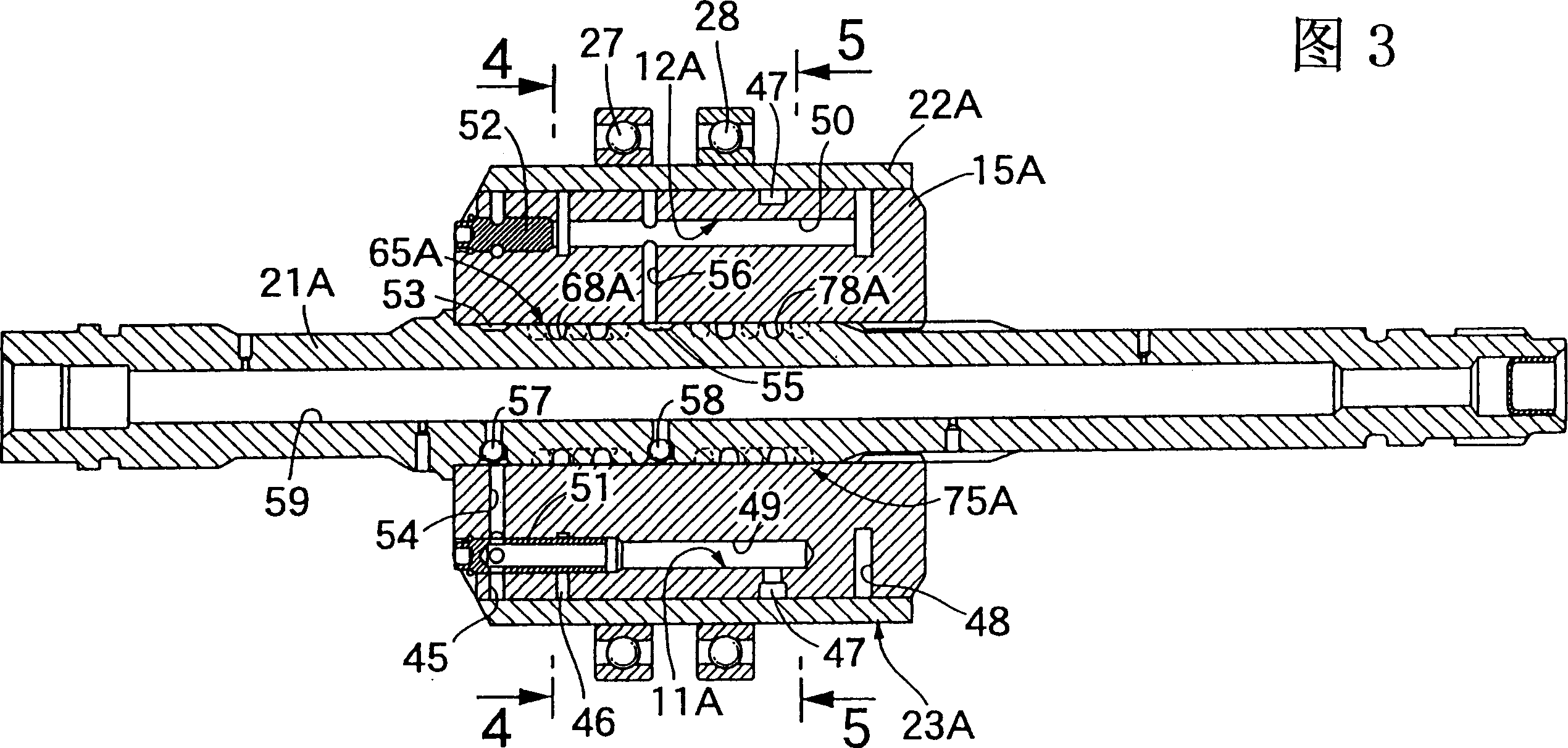 Slope plate type hydraulic action device and static pressure stepless speed variator