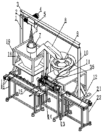 Iron nail counting, arranging and boxing system